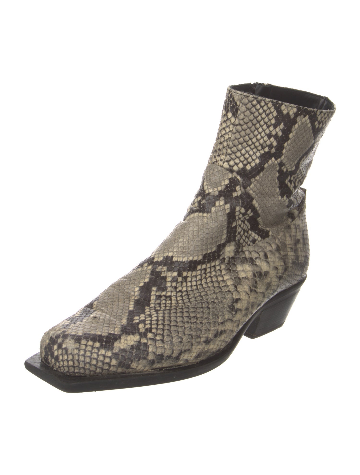 MISBHV Embossed Leather Animal Print Boots