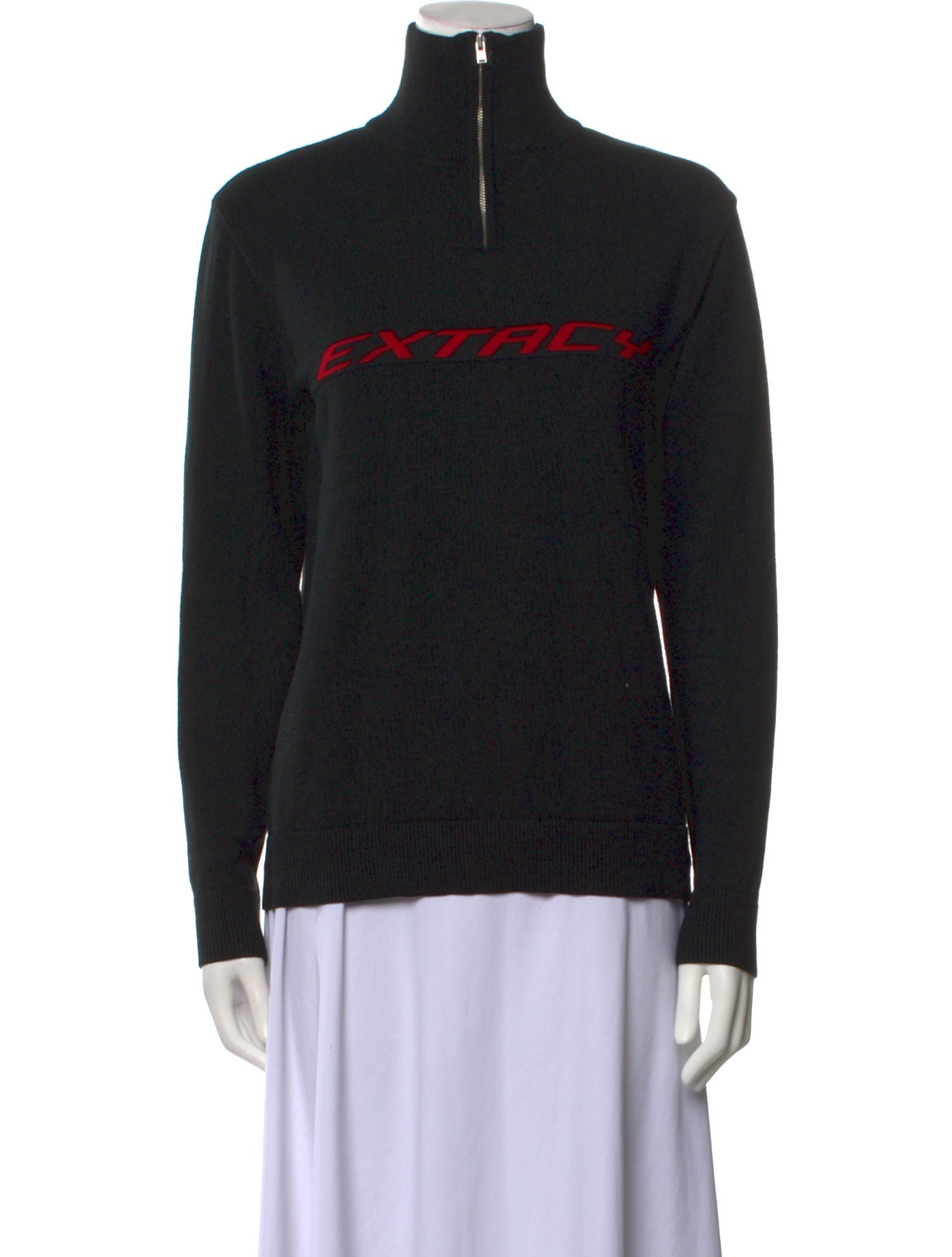 MISBHV Graphic Print Mock Neck Sweater