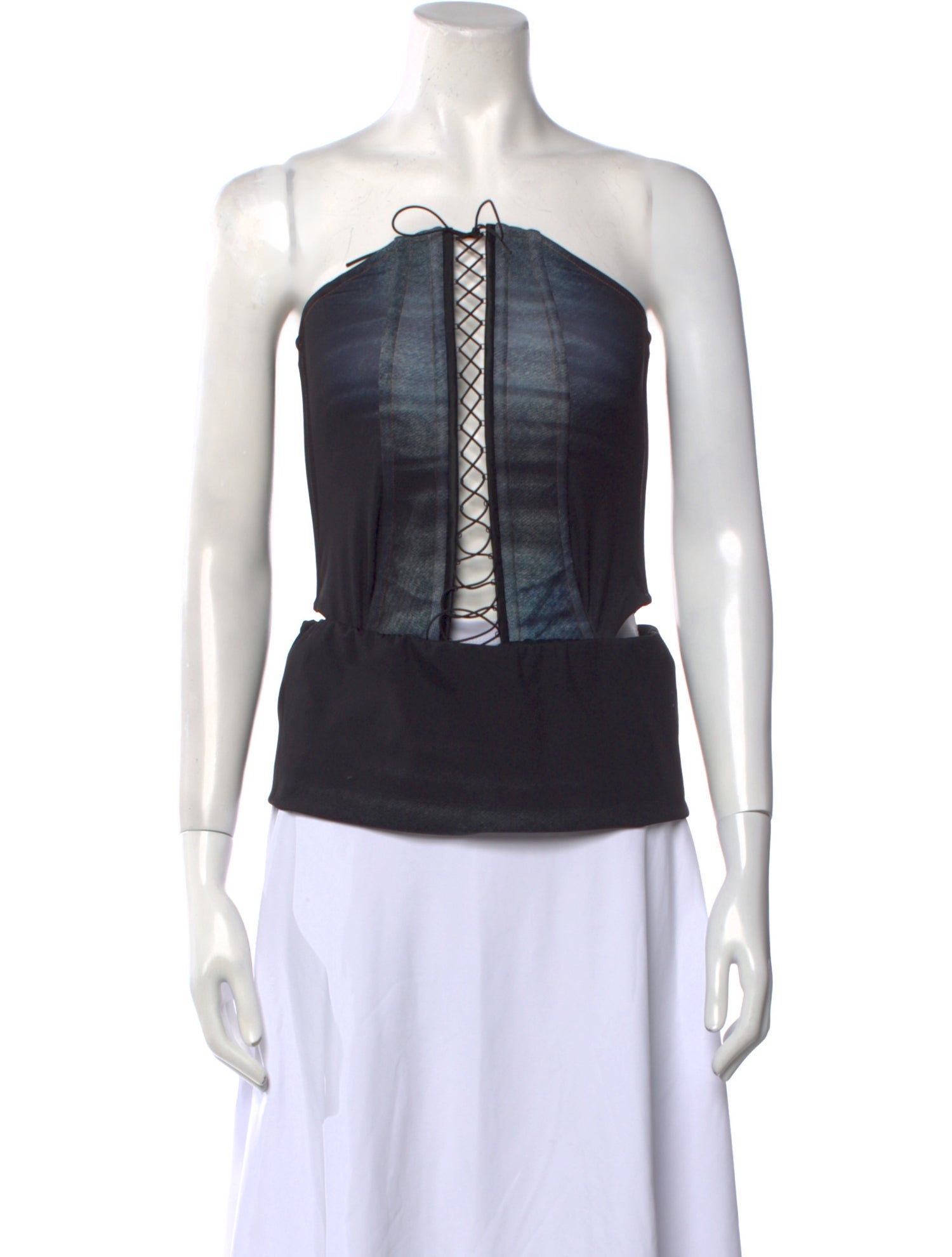 MISBHV Nylon Strapless Crop Top