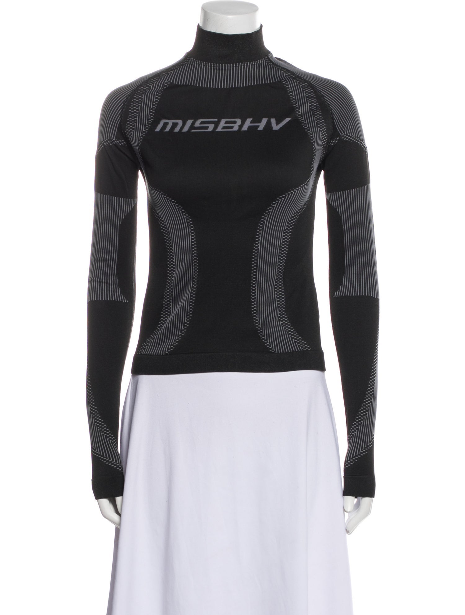 MISBHV Graphic Print Mock Neck Sweatshirt