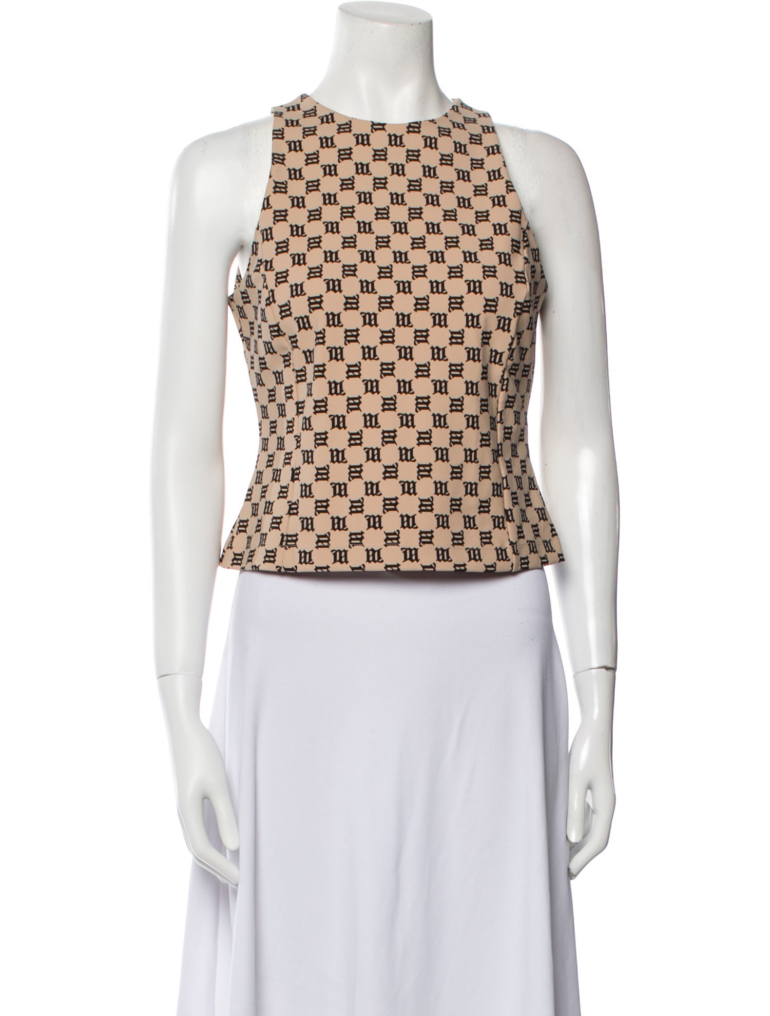 MISBHV Printed Crew Neck Crop Top