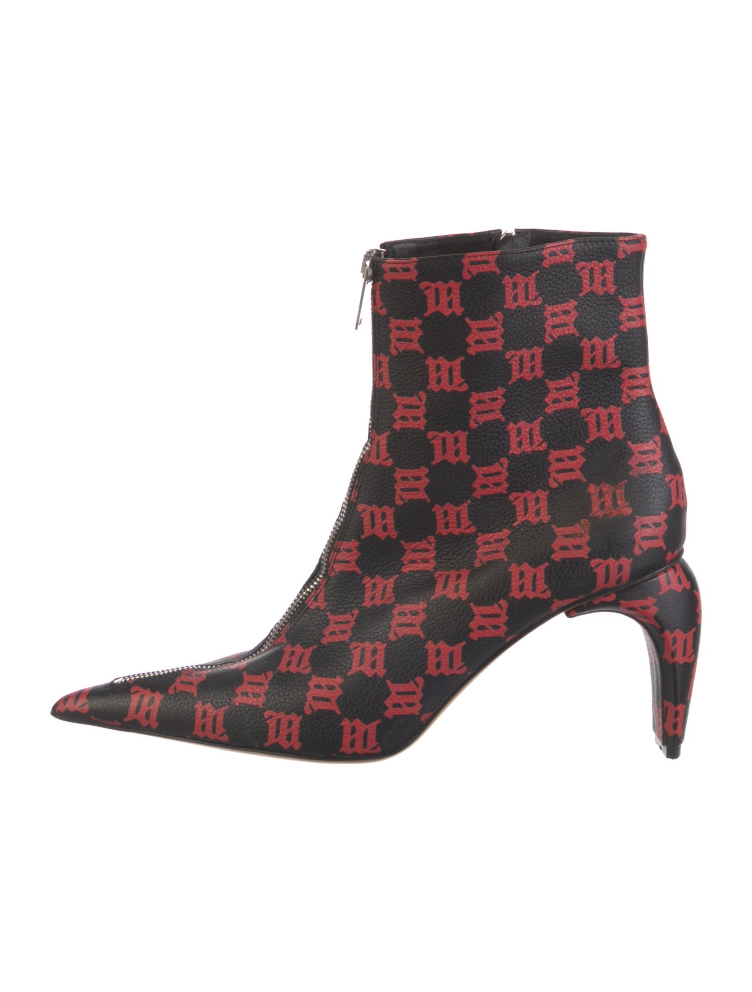 MISBHV Leather Plaid Print Boots