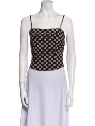 MISBHV Printed Square Neckline Crop Top