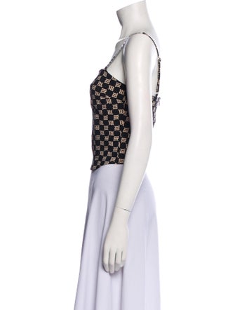 MISBHV Printed Square Neckline Crop Top