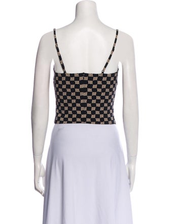 MISBHV Printed Square Neckline Crop Top