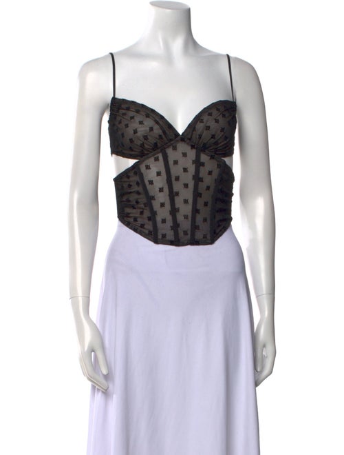 MISBHV Lace Pattern Square Neckline Crop Top