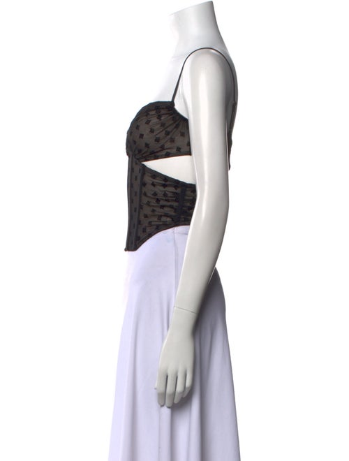 MISBHV Lace Pattern Square Neckline Crop Top