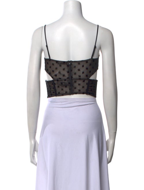 MISBHV Lace Pattern Square Neckline Crop Top