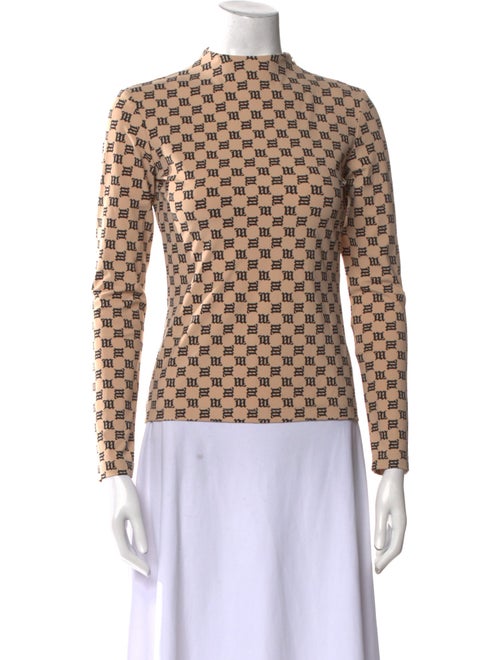 MISBHV Printed Mock Neck Top