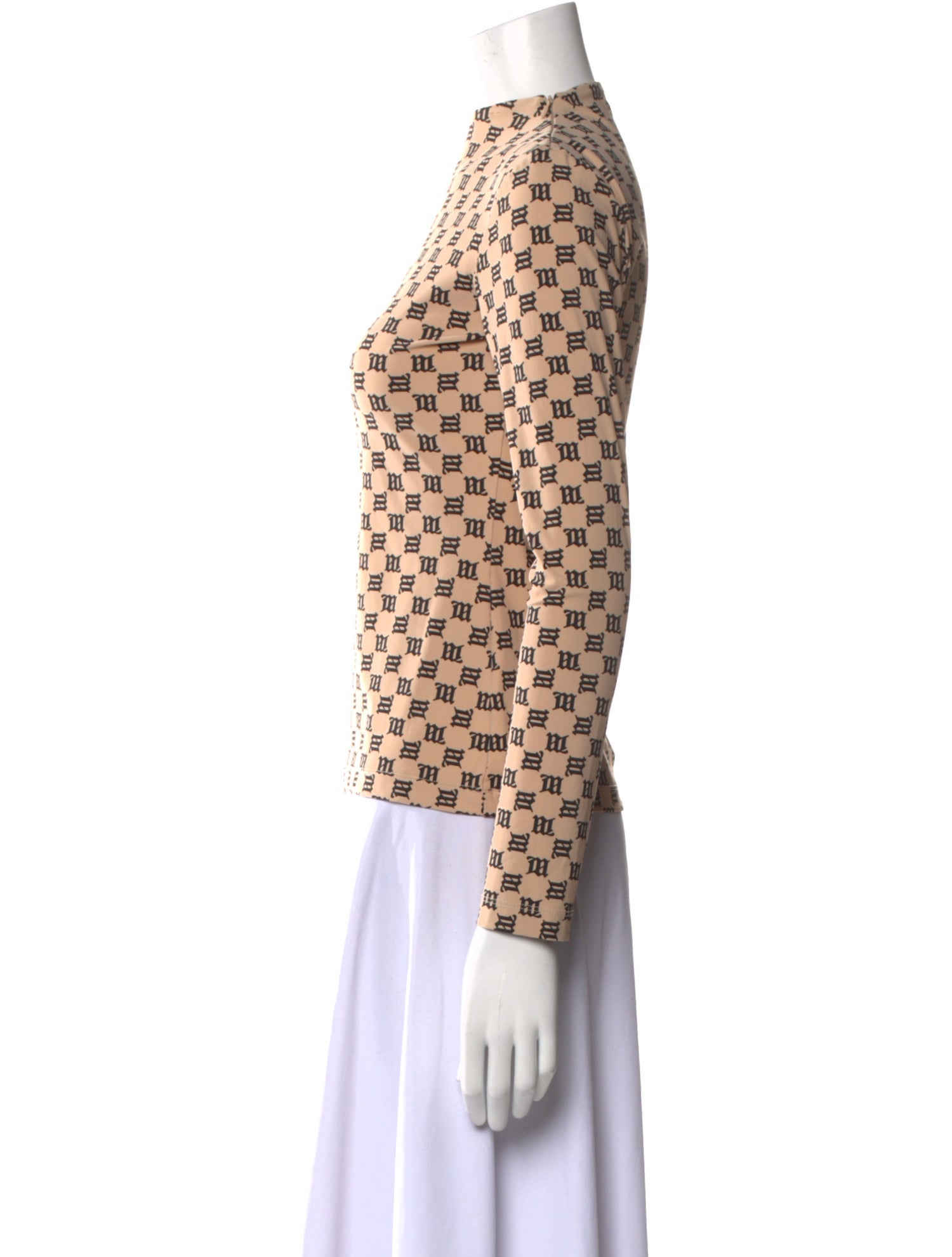 MISBHV Printed Mock Neck Top