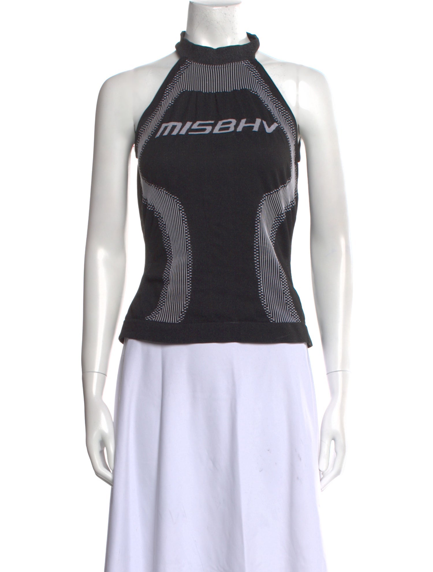 MISBHV Graphic Print Mock Neck Top