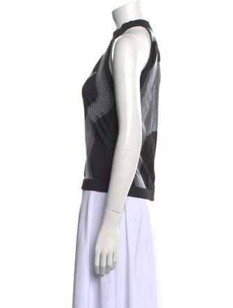 MISBHV Graphic Print Mock Neck Top