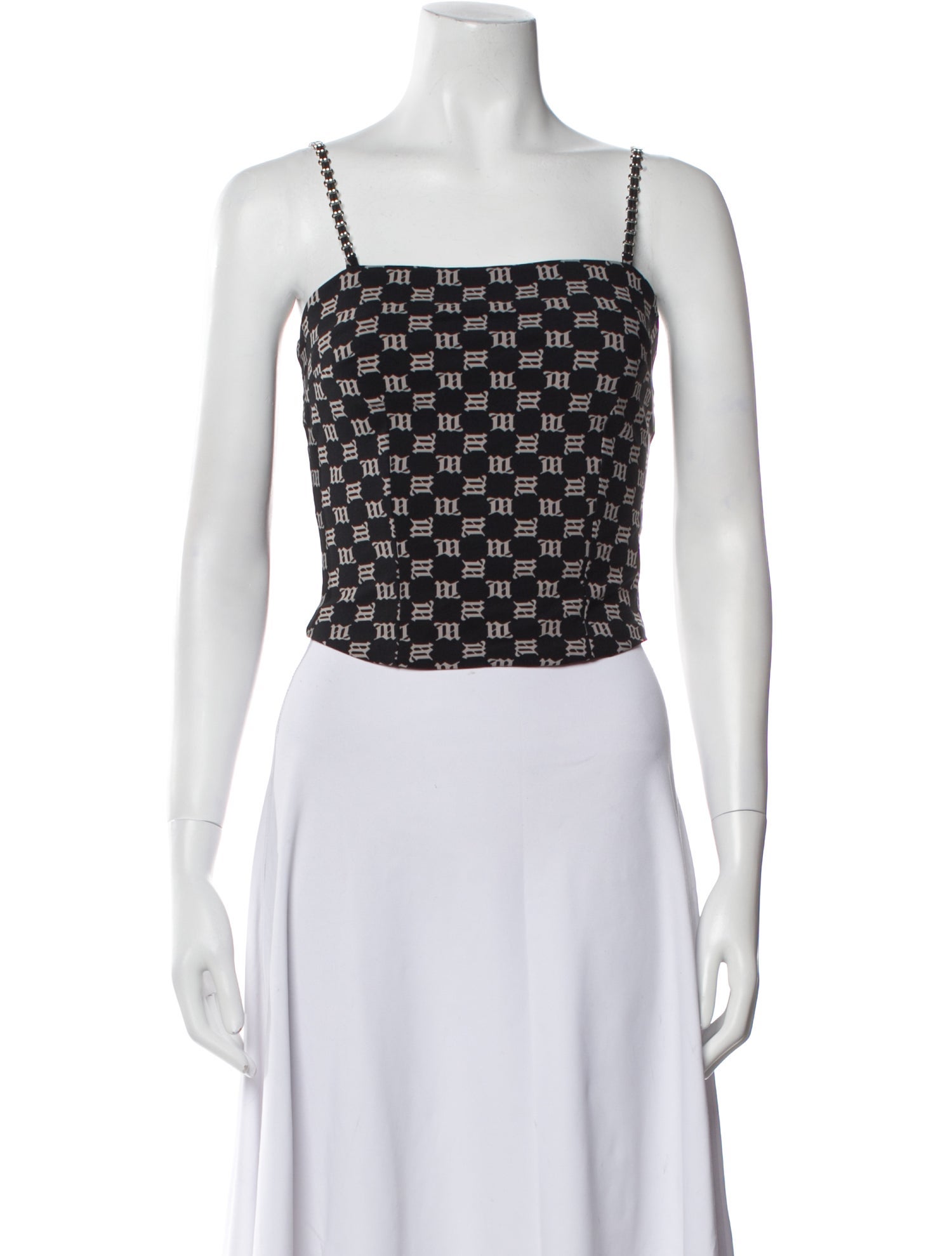 MISBHV Printed Square Neckline Crop Top