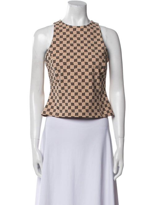 MISBHV Printed Crew Neck Crop Top