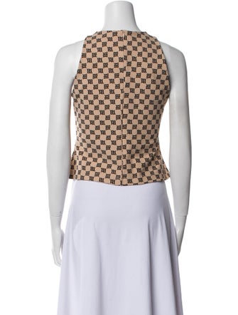 MISBHV Printed Crew Neck Crop Top