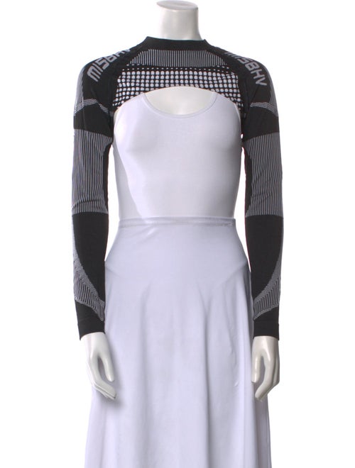 MISBHV Striped Mock Neck Crop Top