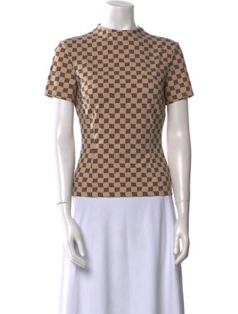 MISBHV Printed Mock Neck Top