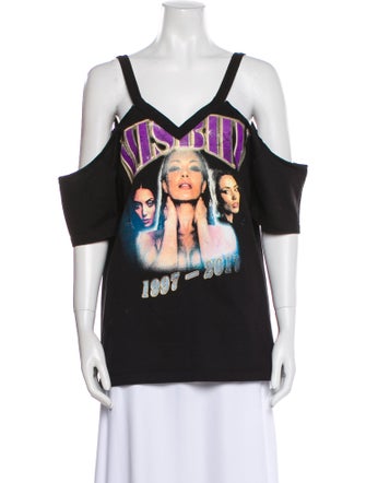 MISBHV Graphic Print V-Neck T-Shirt