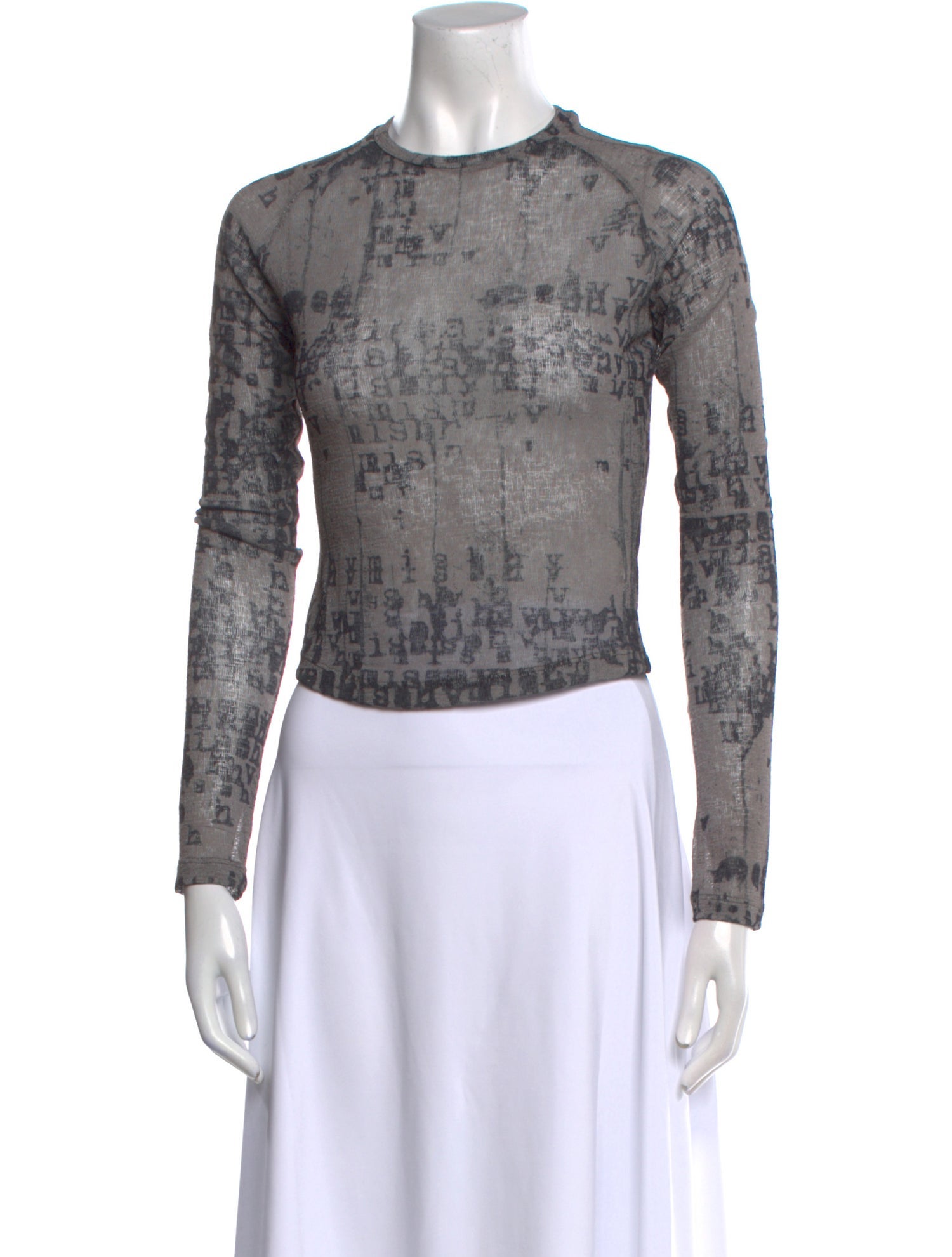 MISBHV Printed Crew Neck Crop Top