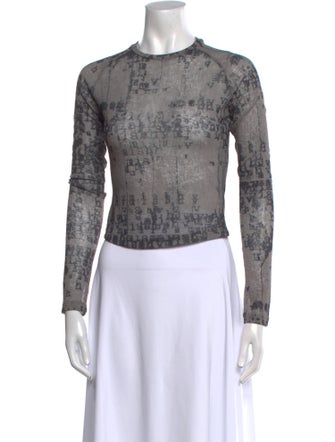 MISBHV Printed Crew Neck Crop Top