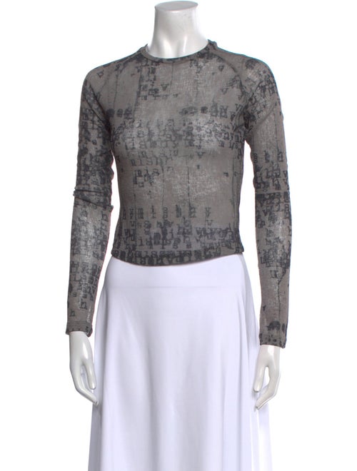 MISBHV Printed Crew Neck Crop Top