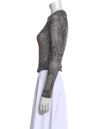 MISBHV Printed Crew Neck Crop Top