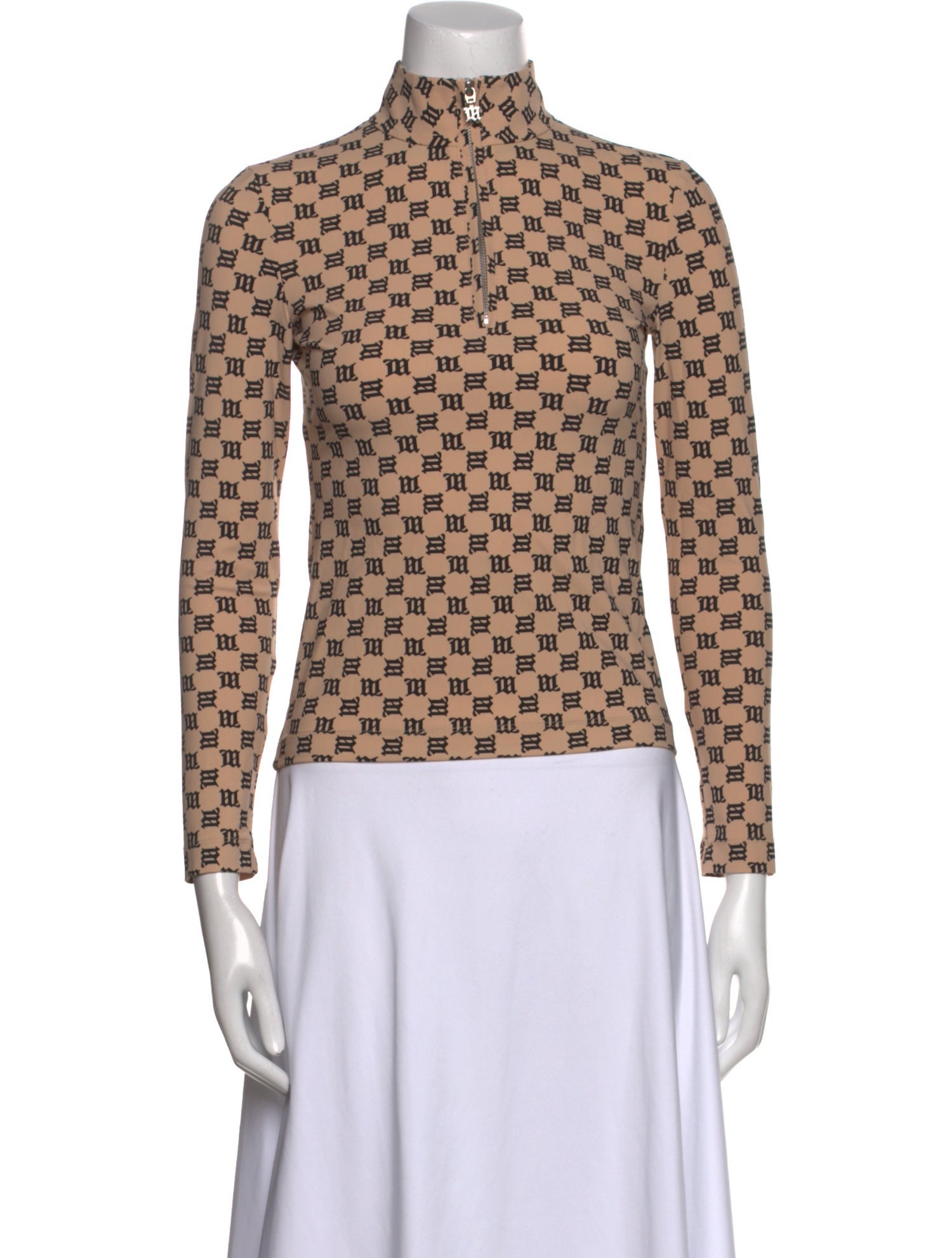 MISBHV Printed Mock Neck Top