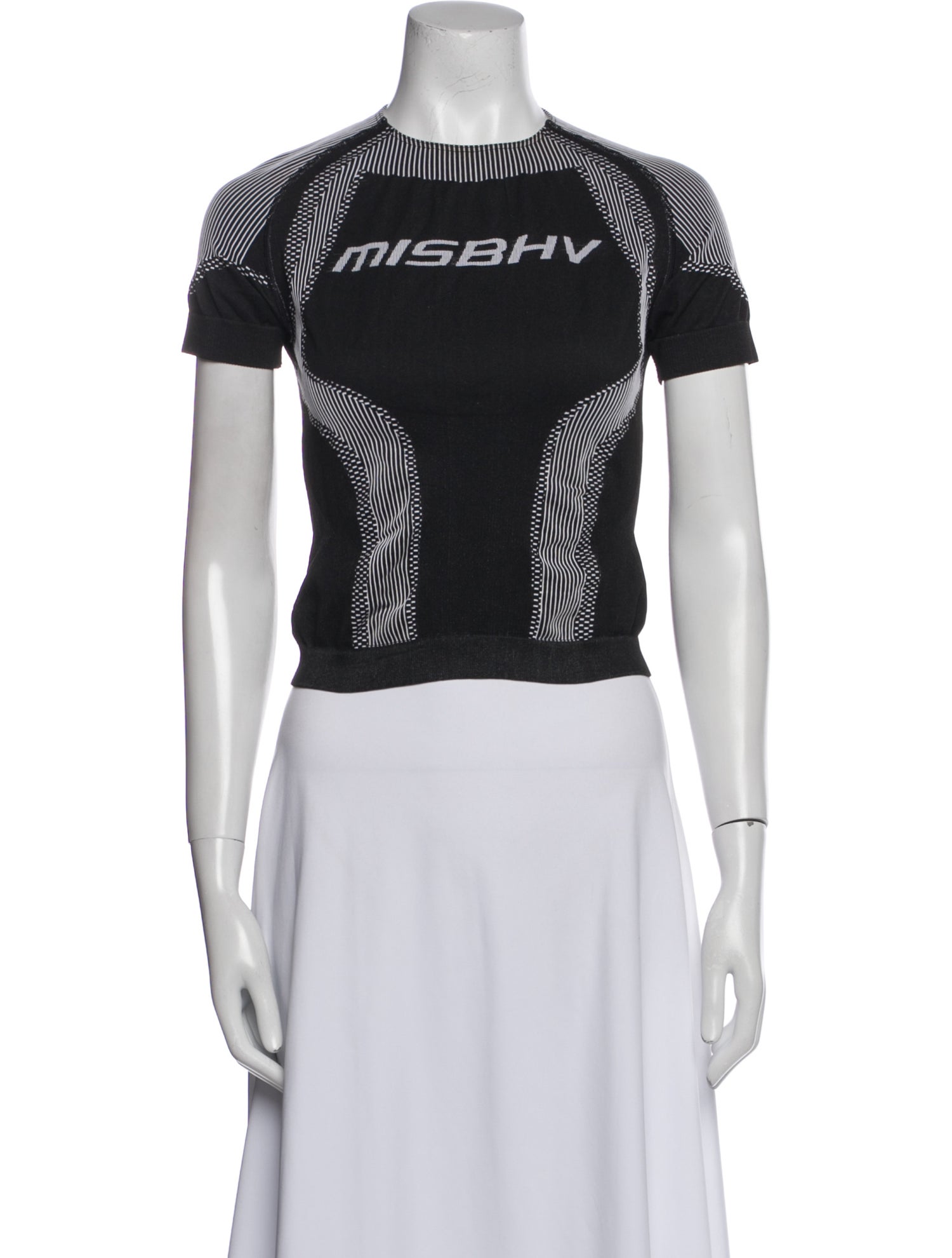 MISBHV Graphic Print Crew Neck Crop Top