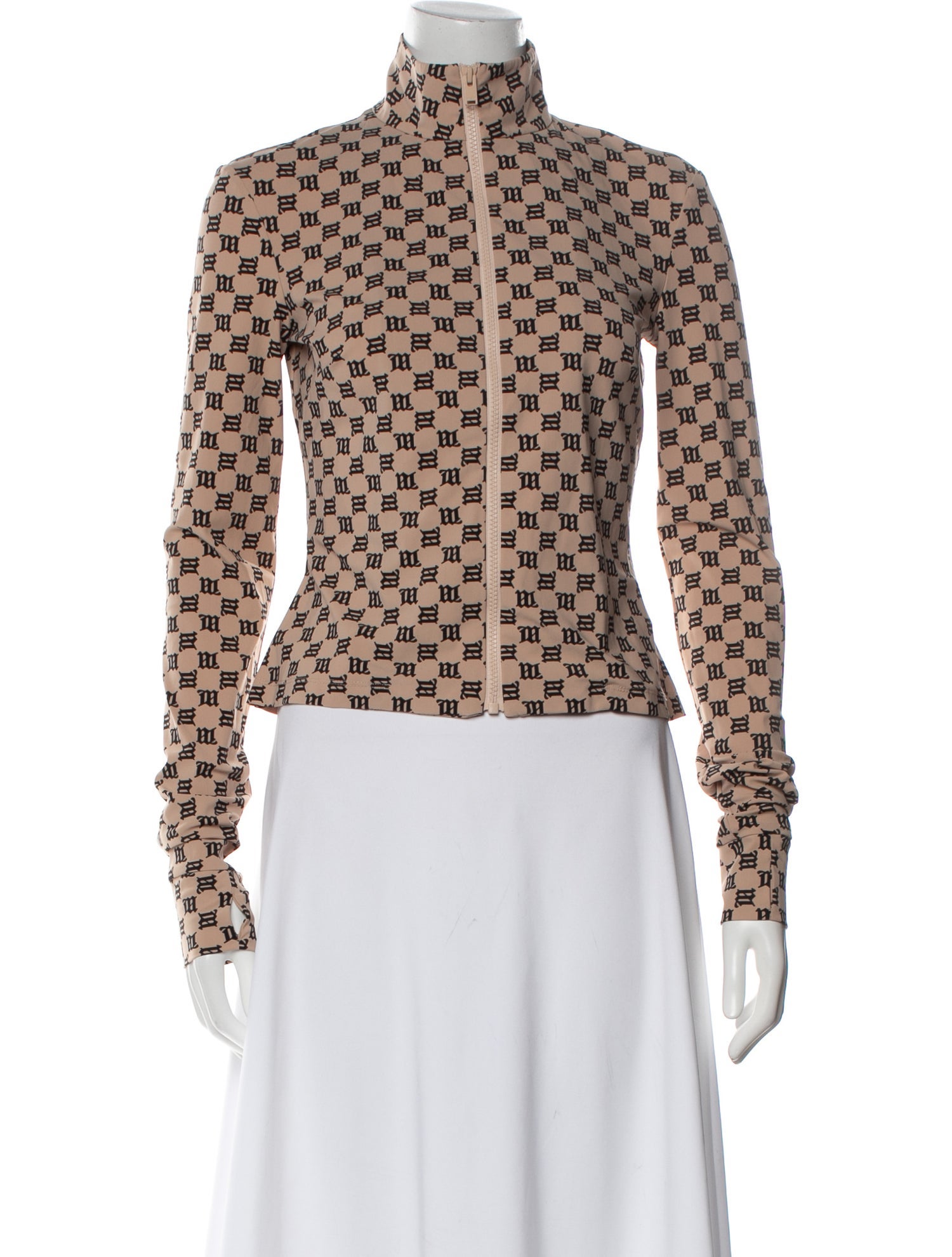 MISBHV Printed Mock Neck Crop Top