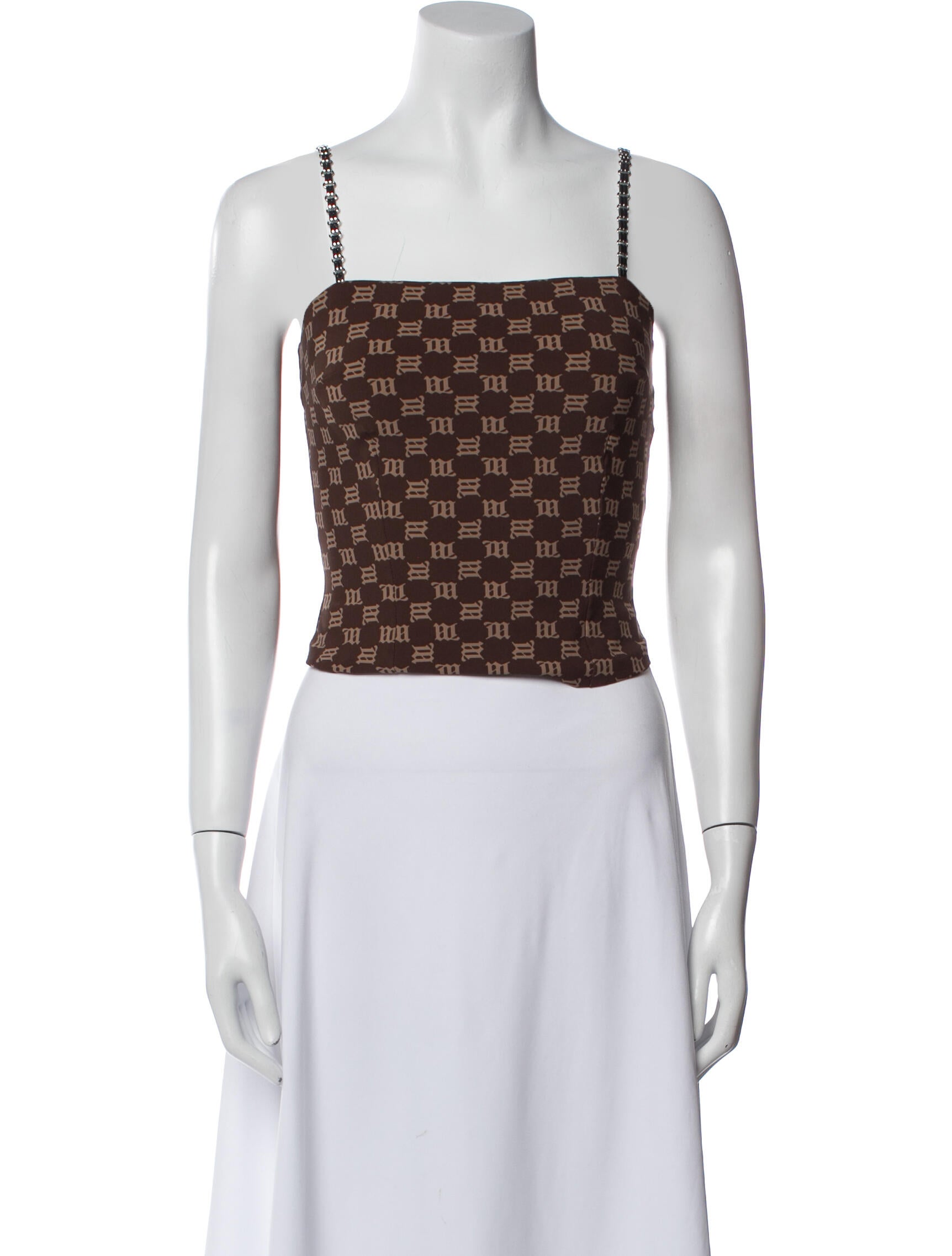 MISBHV Printed Square Neckline Crop Top