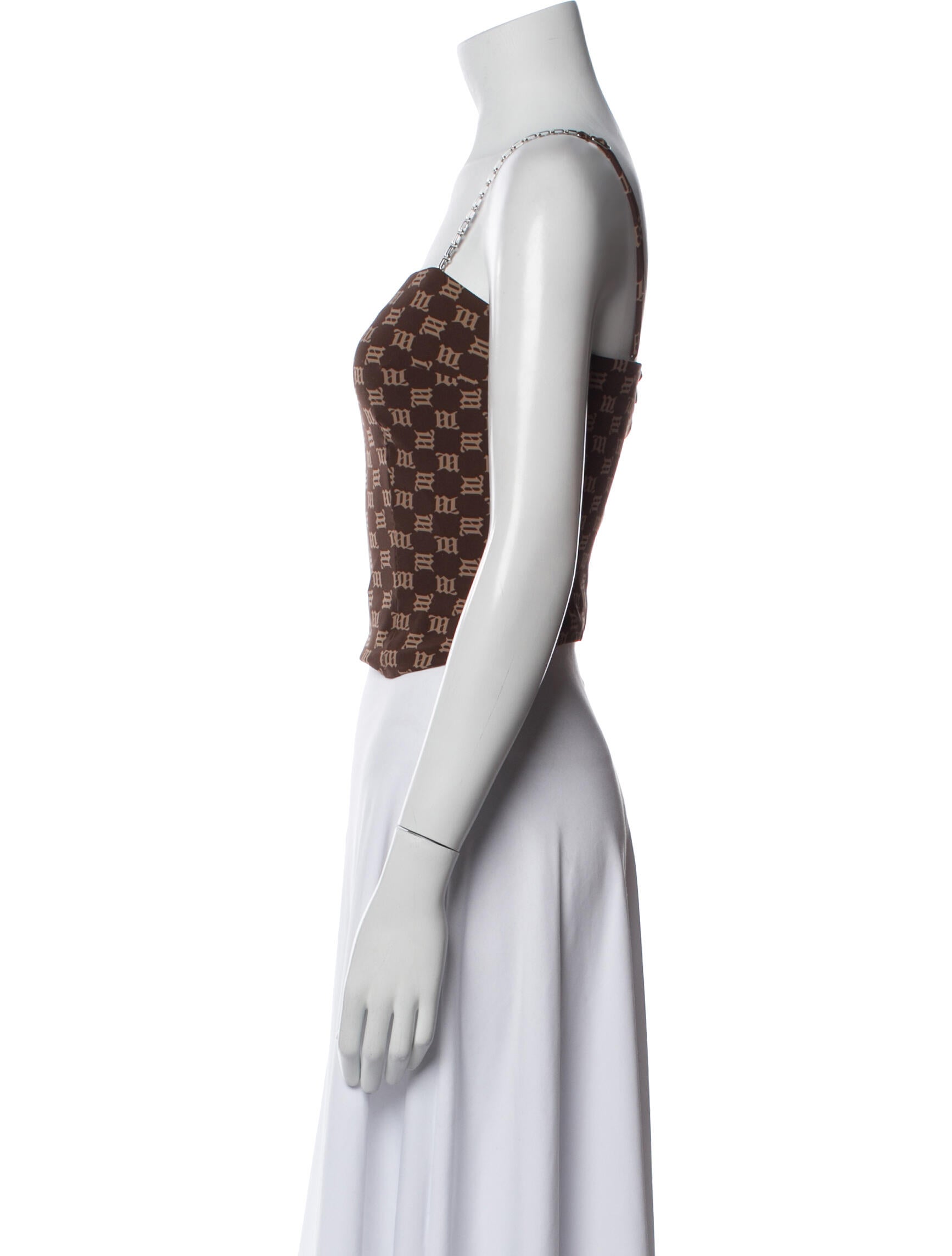 MISBHV Printed Square Neckline Crop Top