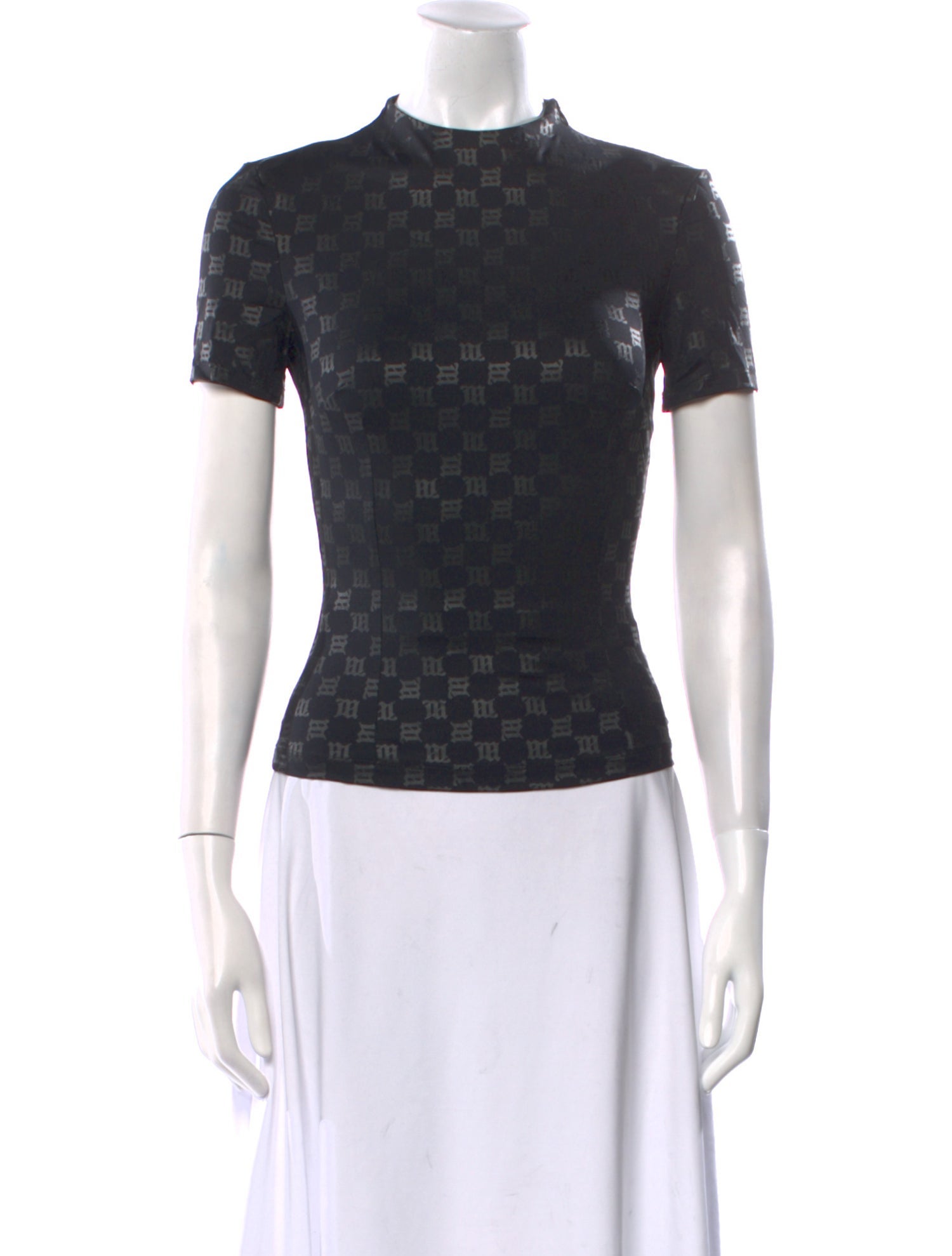 MISBHV Printed Mock Neck Top