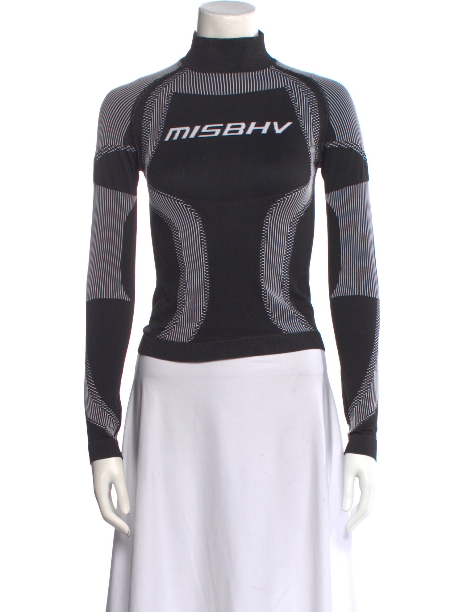 MISBHV Printed Mock Neck Top