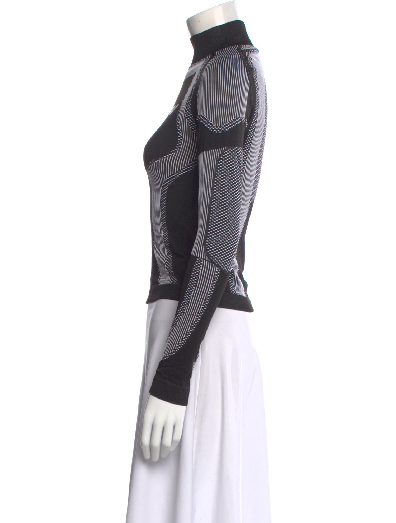 MISBHV Printed Mock Neck Top