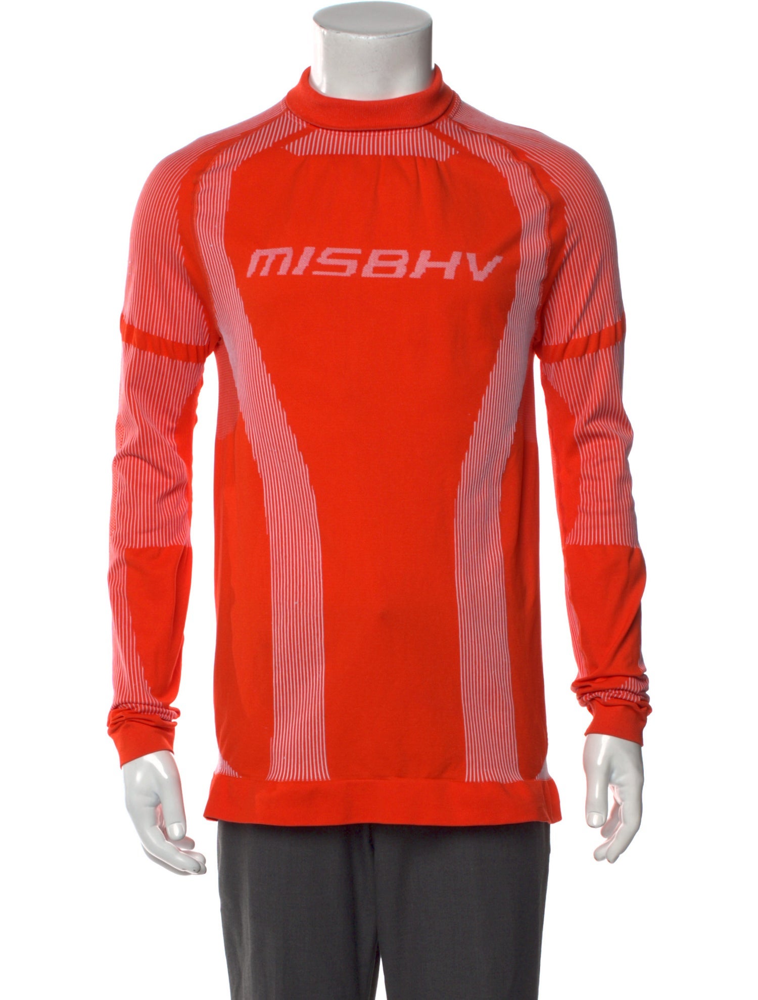 MISBHV Striped Mock Neck Henley