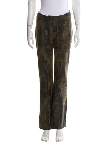 Pre-owned Misbhv Tie-dye Print Wide Leg Pants In Brown