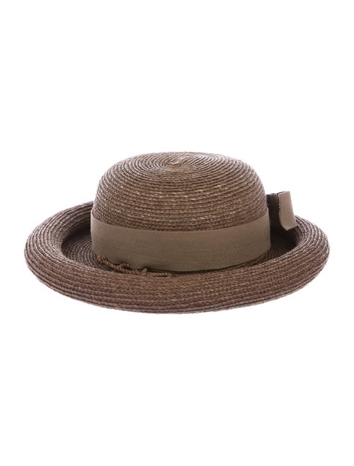 Kaminski Raffia Woven Hat Brown