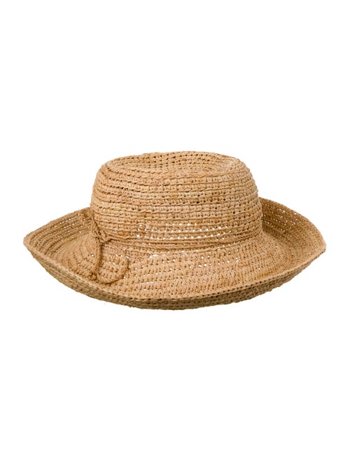 Kaminski Raffia Wide-Brim Hat Tan