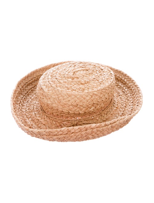 Kaminski Raffia Wide-Brim Hat Tan