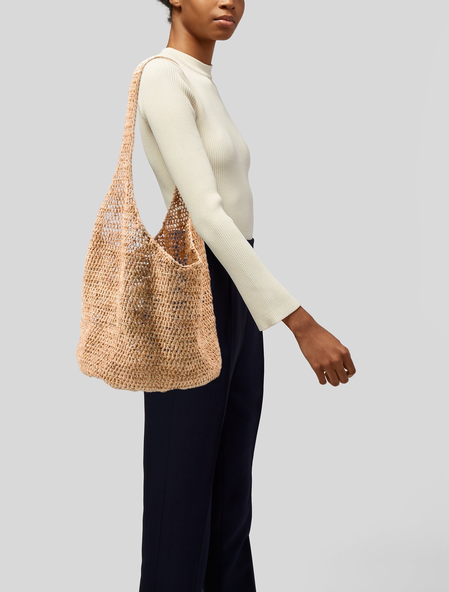 Kaminski Raffia Shoulder Bag