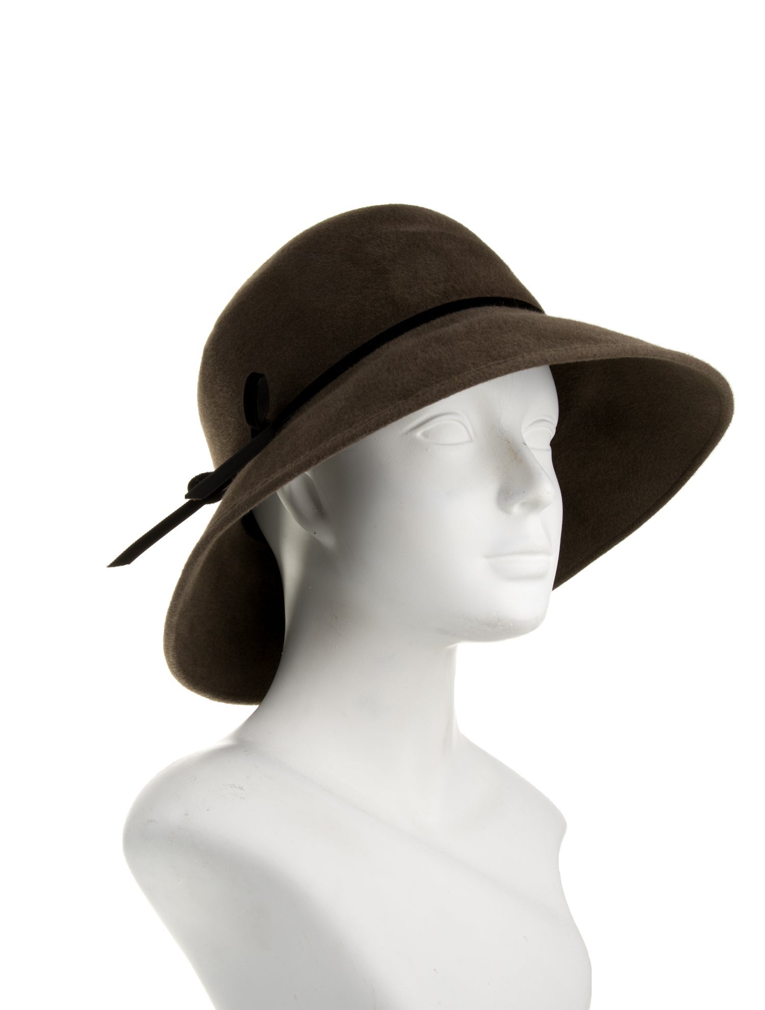 Kaminski Brown Wool Cloche Hat