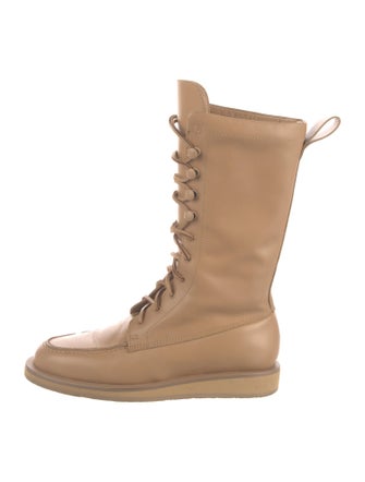 Karla Welch x Tamara Mellon Leather Lace-Up Boots