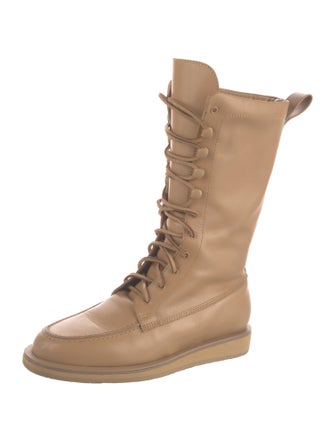 Karla Welch x Tamara Mellon Leather Lace-Up Boots