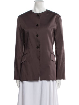 Kallmeyer Crew Neck Long Sleeve Button-Up Top