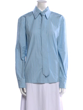 Kallmeyer Striped Long Sleeve Button-Up Top