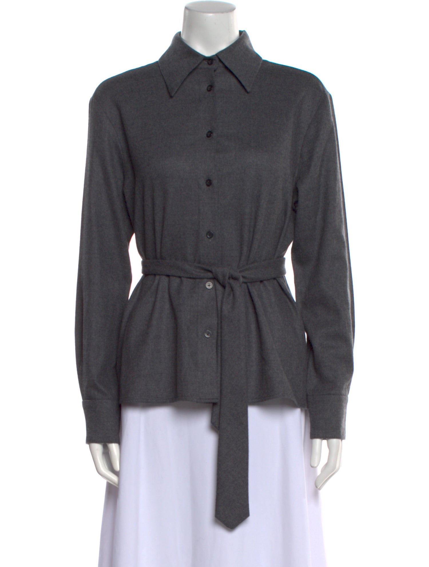 Kallmeyer Wool Long Sleeve Button-Up Top