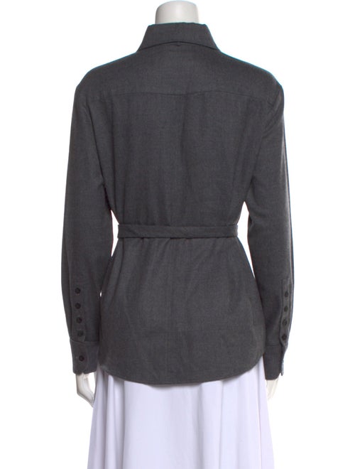 Kallmeyer Wool Long Sleeve Button-Up Top