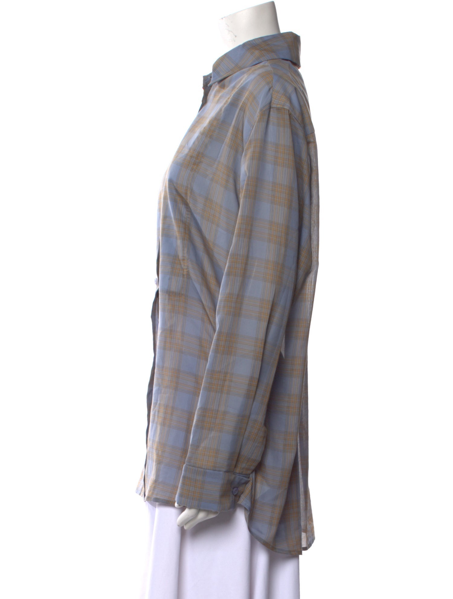 Kallmeyer Plaid Print Long Sleeve Button-Up Top w/ Tags