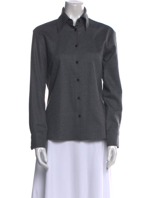 Kallmeyer Wool Long Sleeve Button-Up Top