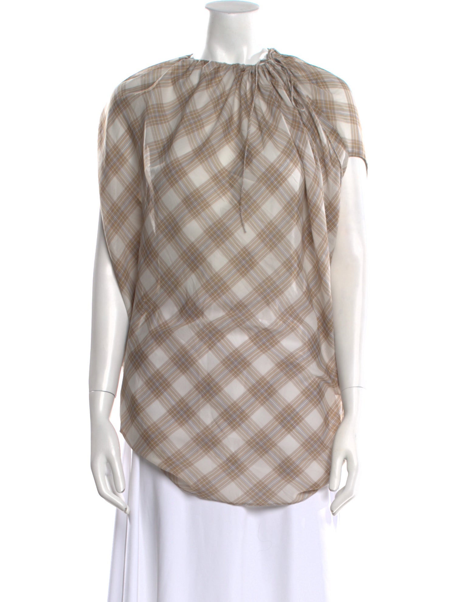Kallmeyer Plaid Print Crew Neck Tunic